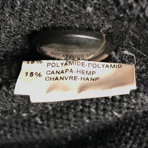 Vintage 90s Grunge Charcoal Full Length Wool Sweater Cardigan Jacket / Sz: 2 - Picture 5 of 8